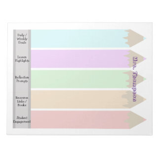 Personalized Colorful Pencils Teacher's Notepad
