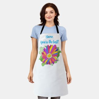 Personalized, Colorful Petals Sunflower Autograph