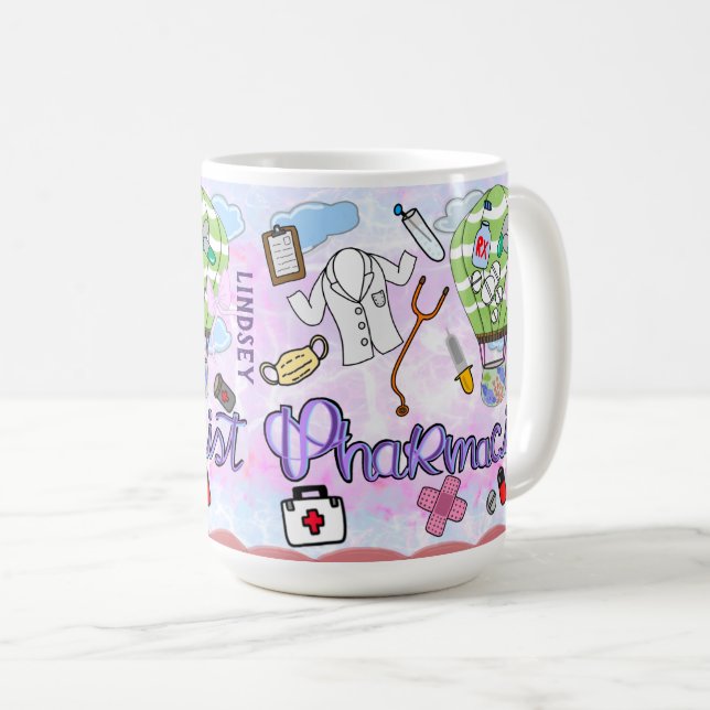 Personalized Colorful Pharmacist Coffee Mug (Front Right)