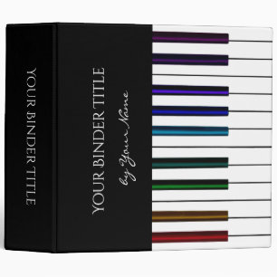Personalized Colorful  Piano Keys Music Binder