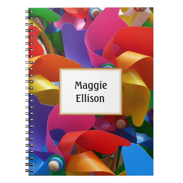 Personalized Colorful Pinwheel Notebook (Front)
