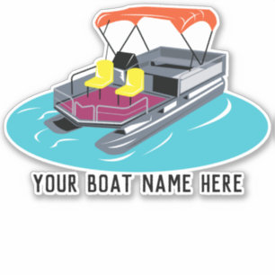 Personalized Colorful Pontoon Boat Decal Sticker