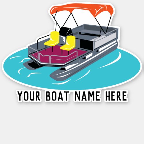 Personalized Colorful Pontoon Boat Decal Sticker