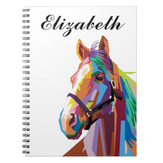 Personalized Colorful Pop Art Horse Notebook