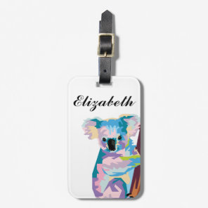 Personalized Colorful Pop Art Koala Luggage Tag