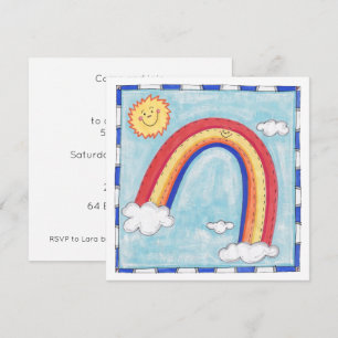 Personalized Colorful Rainbow Birthday Invitation