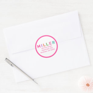 Personalized colorful rainbow return address label