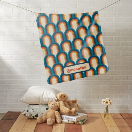 Personalized Colorful Retro Arch Rainbow Pattern  Baby Blanket