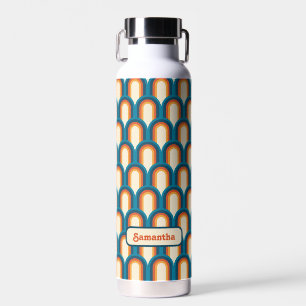 Personalized Colorful Retro Arch Rainbow Pattern Water Bottle