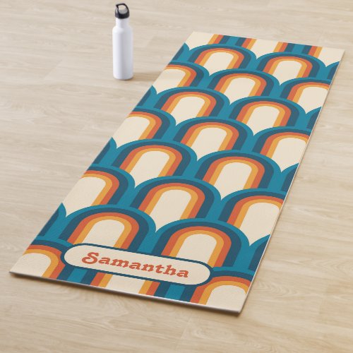 Personalized Colorful Retro Arch Rainbow Pattern  Yoga Mat