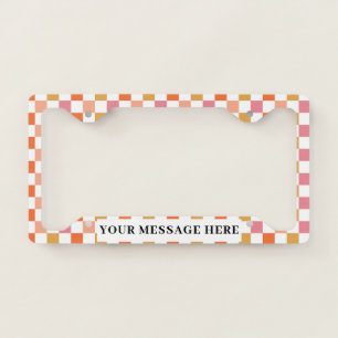Personalized Colorful Retro Checkerboard License Plate Frame