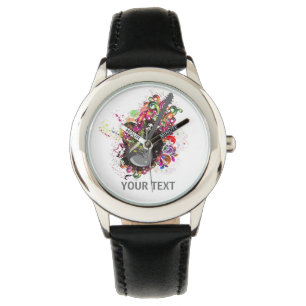 Personalized Colorful retro music guitar watch