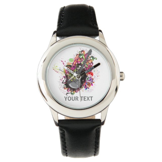Personalized Colorful retro music guitar watch (Front)