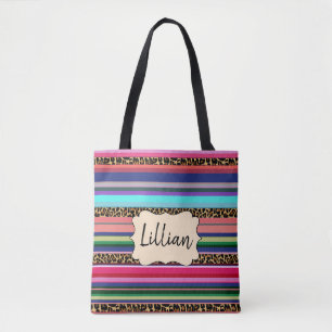 Personalized Colorful Serape Tote