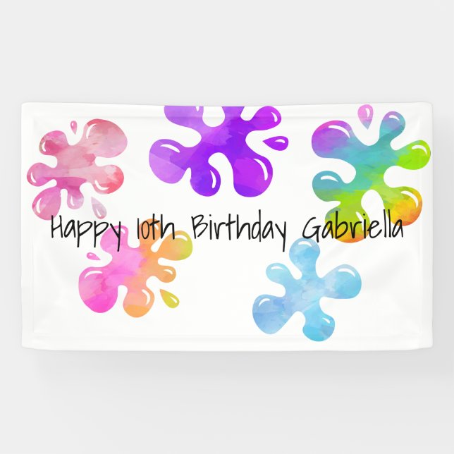 Personalized Colorful Slime Birthday Banner (Horizontal)