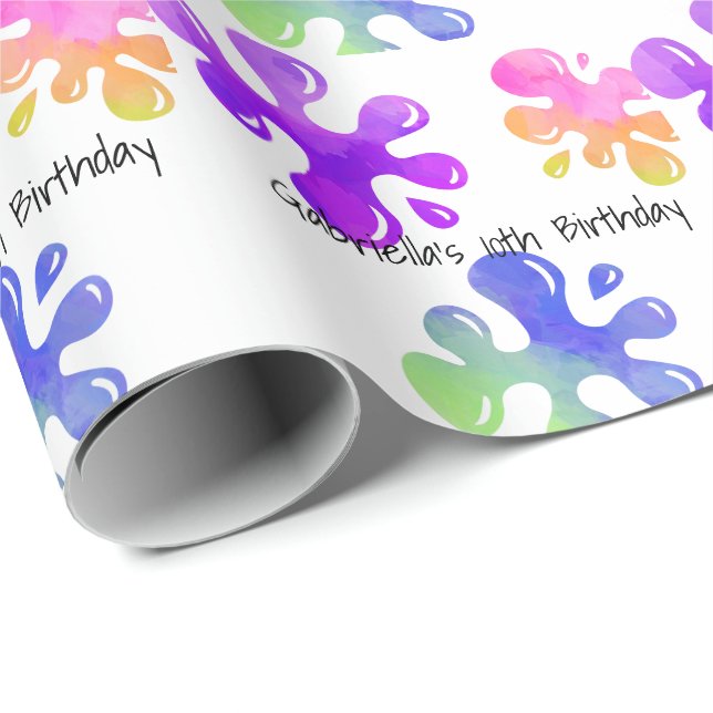 Personalized Colorful Slime Birthday Gift Wrap (Roll Corner)