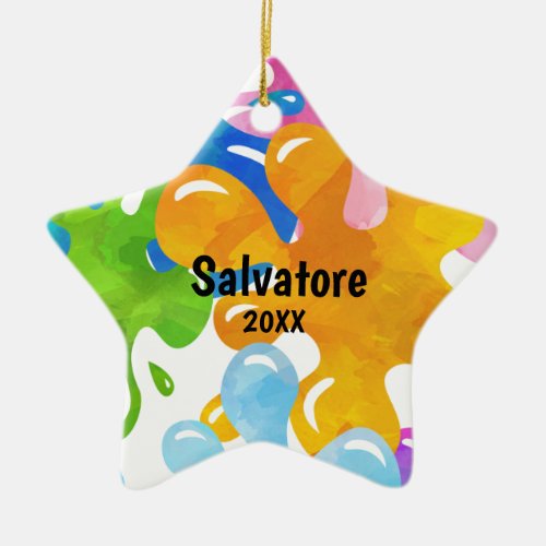 Personalized Colorful Slime Christmas Ornament