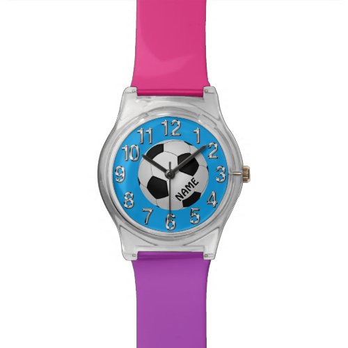 Personalized Colorful Soccer Watch for Girls