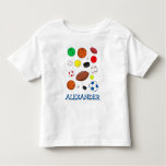 Personalized Colorful Sports Balls Toddler T-shirt at Zazzle