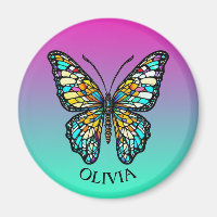 Personalized Colorful Stained Glass Butterfly
