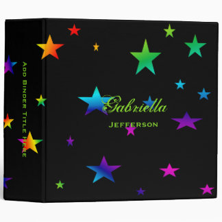 Personalized: Colorful Stars Binder