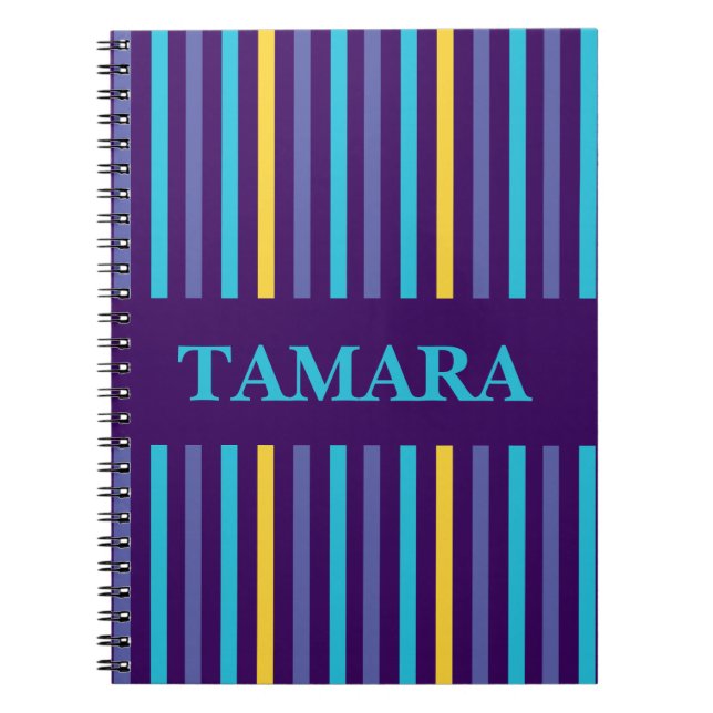 Personalized Colorful Stripes Pattern Notebook (Front)