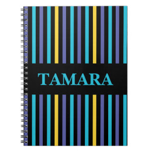 Personalized Colorful Stripes Pattern Notebook