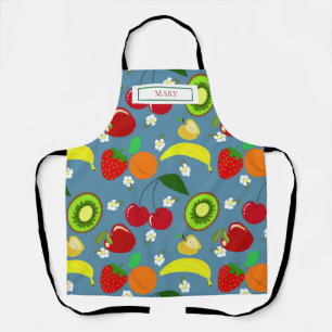 Personalized colorful summer fruit pattern apron