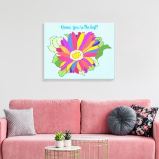 Personalized, Colorful Sunflower Autograph Canvas