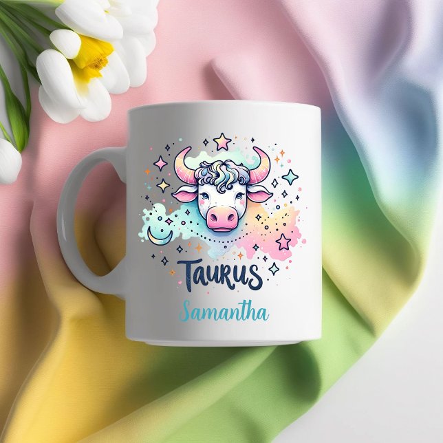 Personalized Colorful Taurus Bull Zodac Astrology Coffee Mug (Personalized Colorful Taurus Bull Zodac Astrology Coffee Mug)