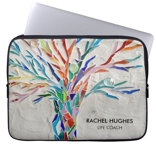 Personalized Colorful Tree Life Coach Laptop Sleeve (Front)