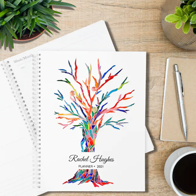 Personalized Colorful Tree of Life Planner | Zazzle