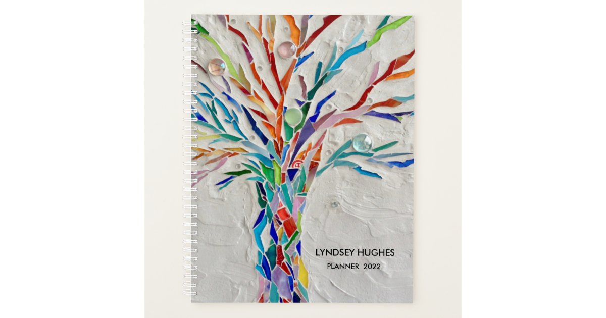 Personalized Colorful Tree Planner | Zazzle