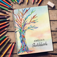 Personalized Colorful Tree Sketchbook