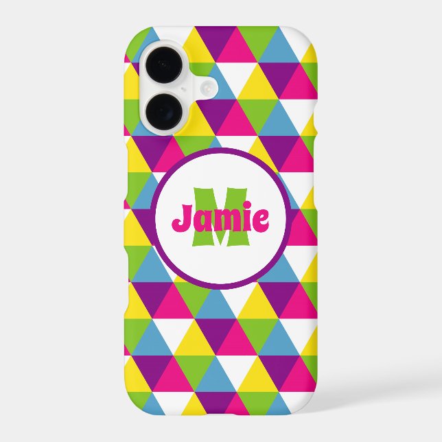 Personalized Colorful Triangles Pattern Iphone Case (Back)