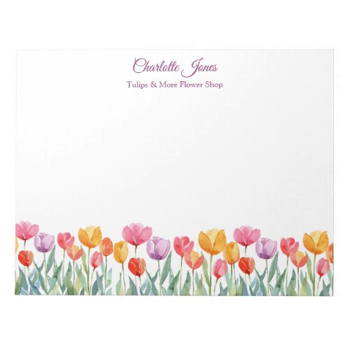 Personalized Colorful Tulips Business Notepad