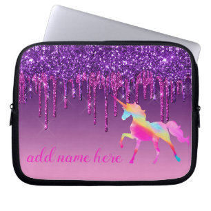Personalized Colorful Unicorn Laptop Sleeve