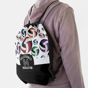 Personalized Colorful Volleyballs Drawstring Bag
