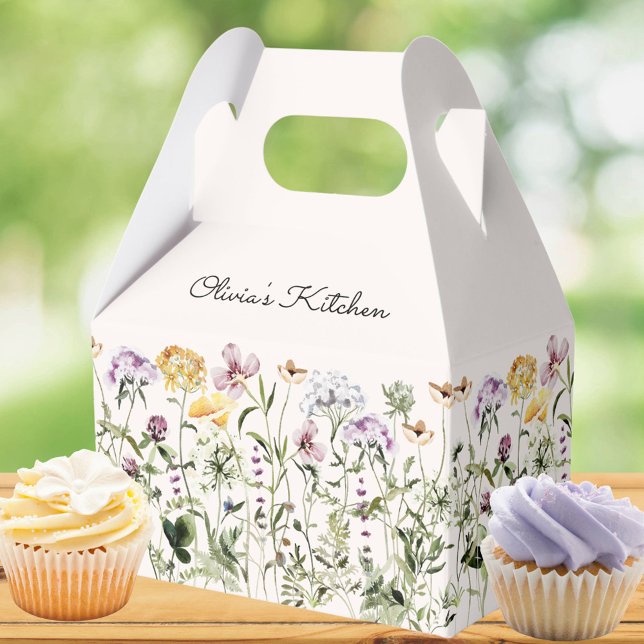 Personalized Colorful Wildflower Garden Favor Boxes (In situ)