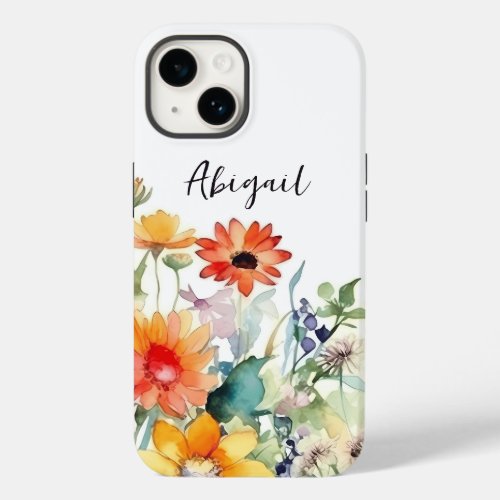 Personalized Colorful Wildflowers Vibrant Flower Case_Mate iPhone 14 Case