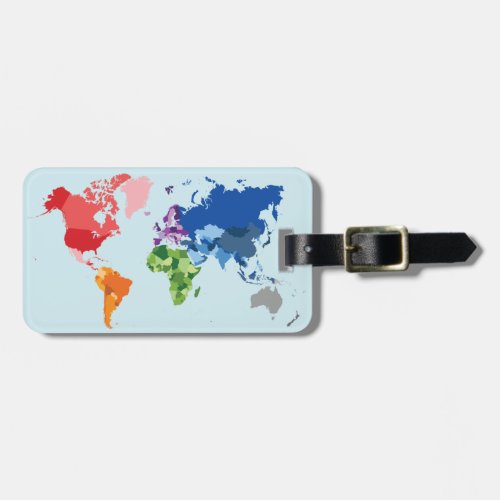 Personalized  Colorful World Map Luggage Tag