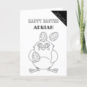Personalized Coloring & Drawing Easter Activity Holiday Card