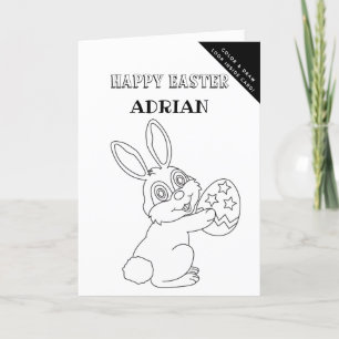 Personalized Coloring & Drawing Easter Activity  Holiday Card