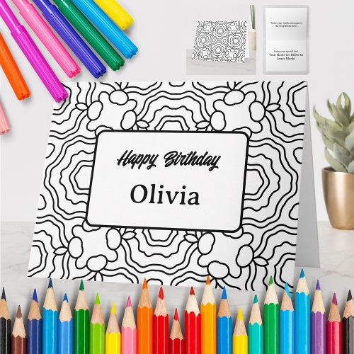 Personalized Coloring Greeting Card 08