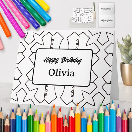 Personalized Coloring Greeting Card 23
