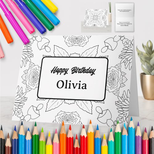 Personalized Coloring Greeting Card 40