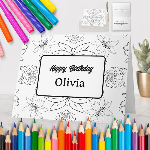 Personalized Coloring Greeting Card 43
