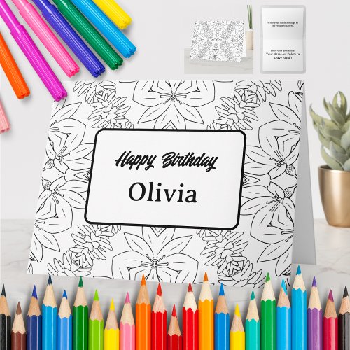 Personalized Coloring Greeting Card 47