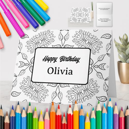 Personalized Coloring Greeting Card 49