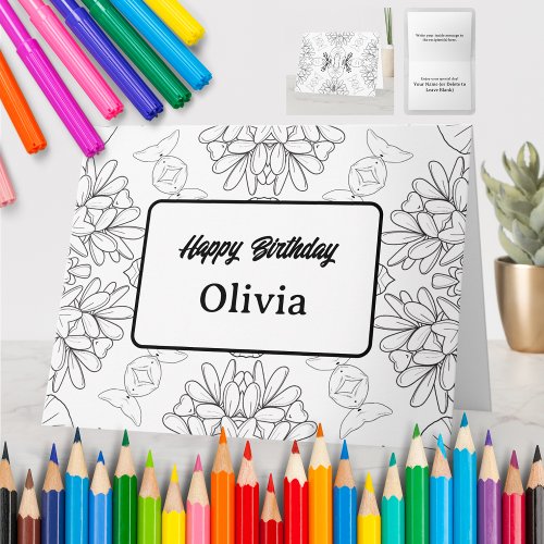Personalized Coloring Greeting Card 54